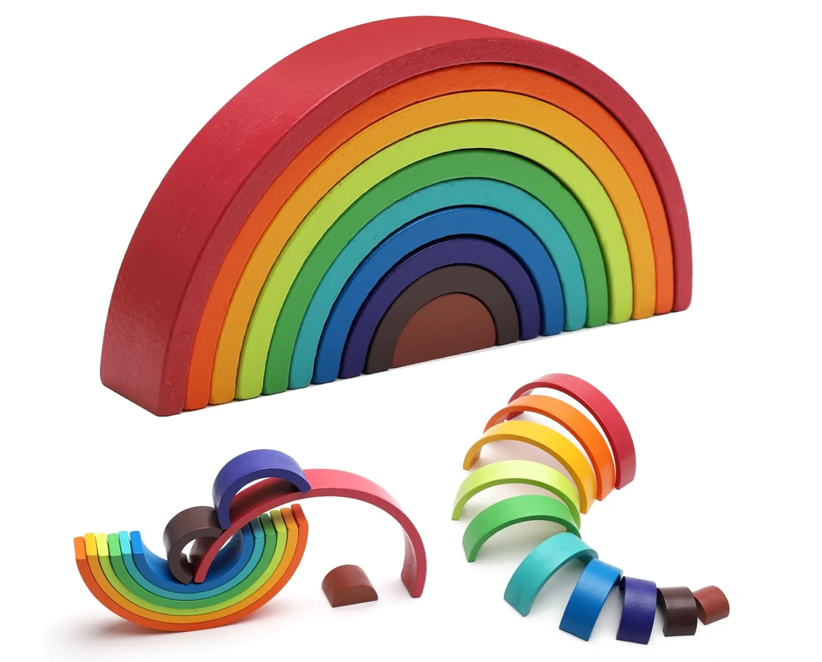 Grimms Regenbogen Groß 12-teilig aus FSC-zertifiziertem Lindenholz
