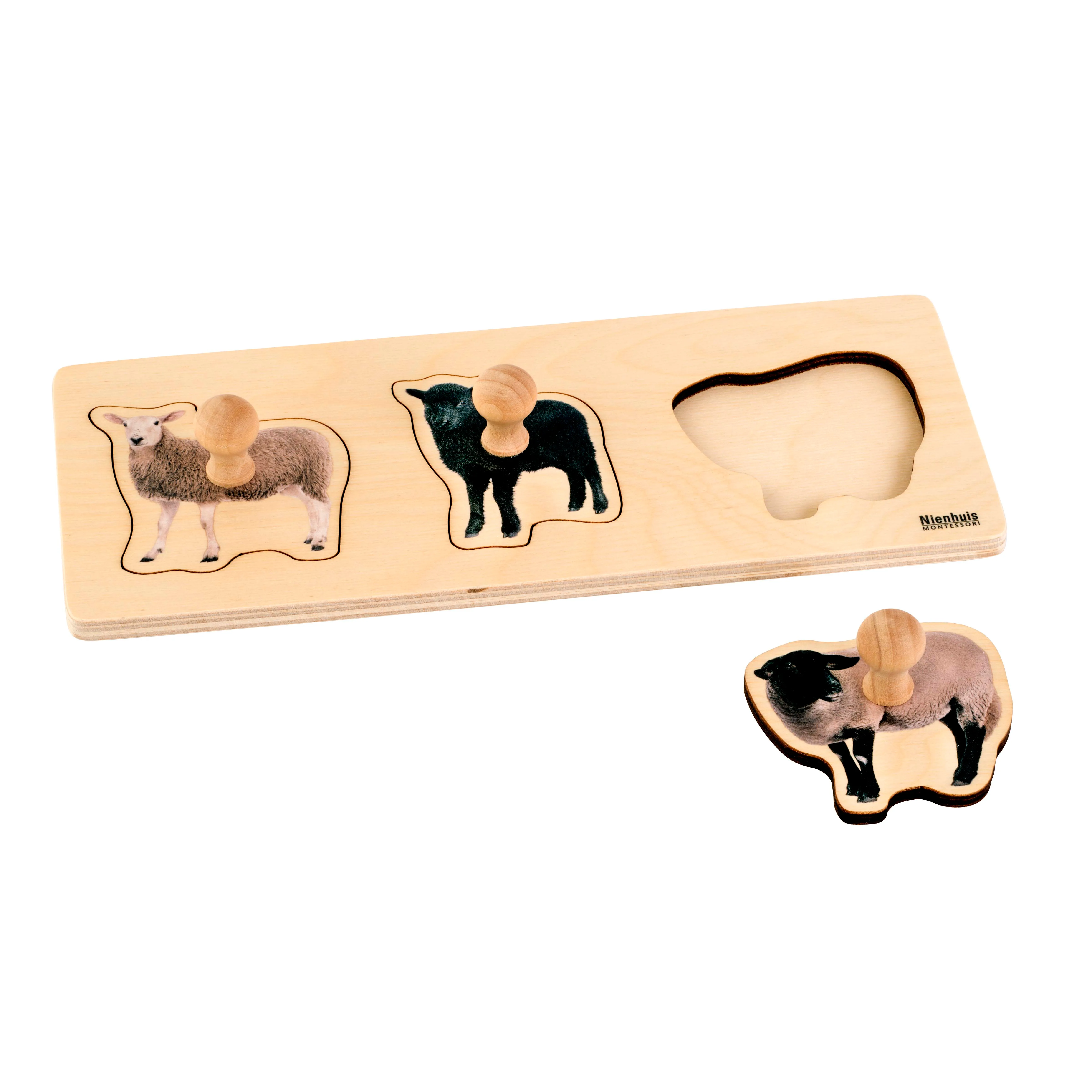 Nienhuis Montessori Puzzlesatz – Tierfiguren aus massivem Holz