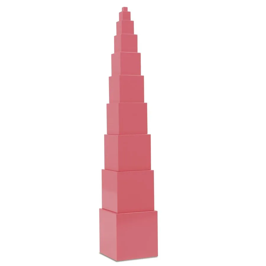 Montessori Rosa Turm von Nienhuis – zehn Würfel in exakter Abstufung