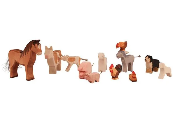 Ostheimer Tierfiguren-Set aus handbemaltem Holz